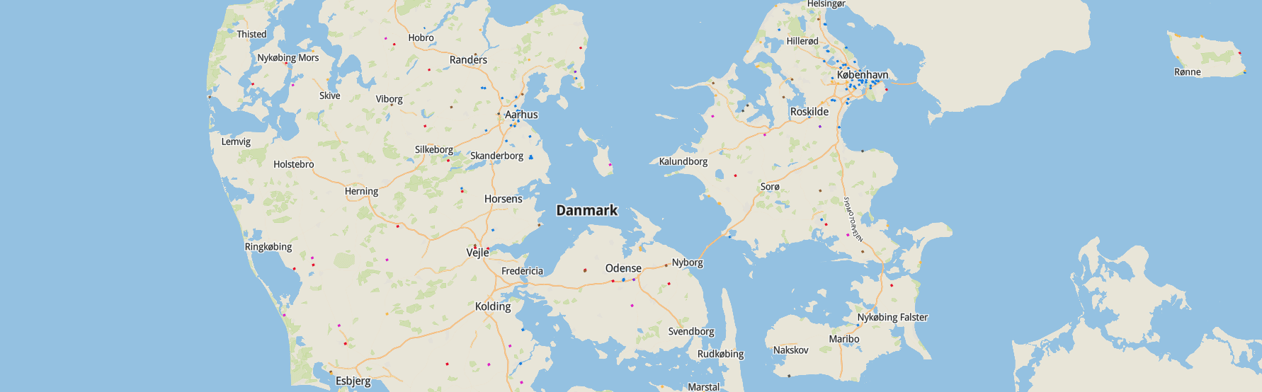 Danmarkskort — find kunsthåndværkere i hele landet